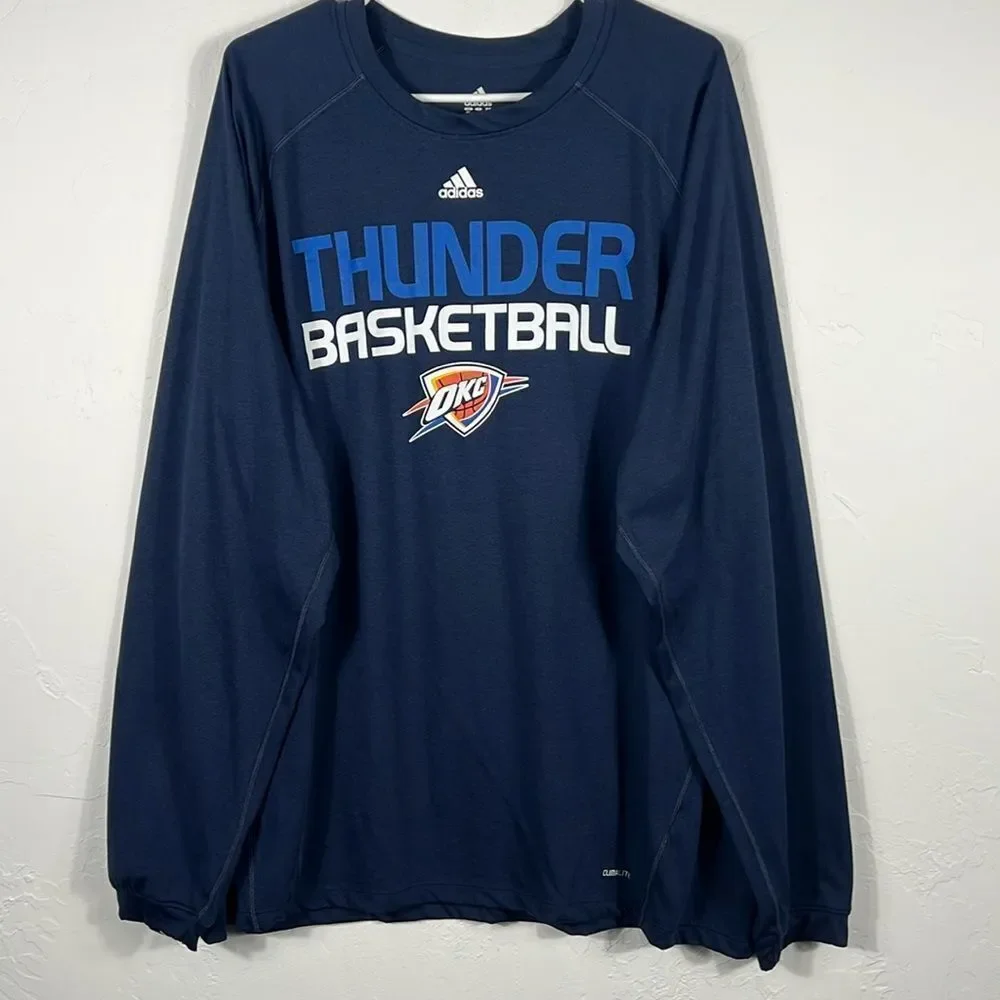 🔥🏀 OKLAHOMA CITY THUNDER NBA Adidas ClimaLite Performance LS Tee 2XL - PERFECT